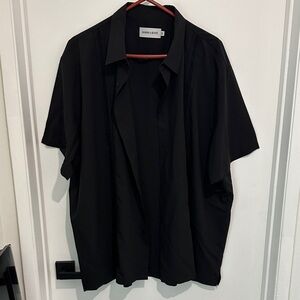 Alimens & Gentle Black Short Sleeve Casual Button-Down Shirt